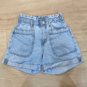 ZARA Denim Paperbag Jean Shorts